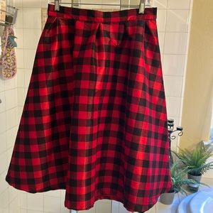Shabby Apple skirt red plaid size 10